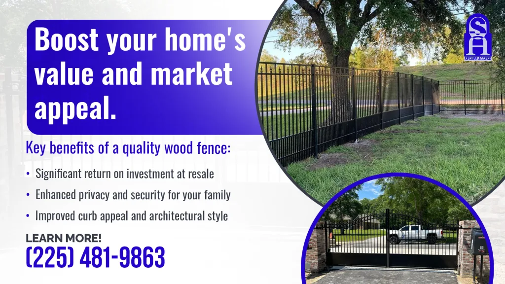 Residential wood fence installation