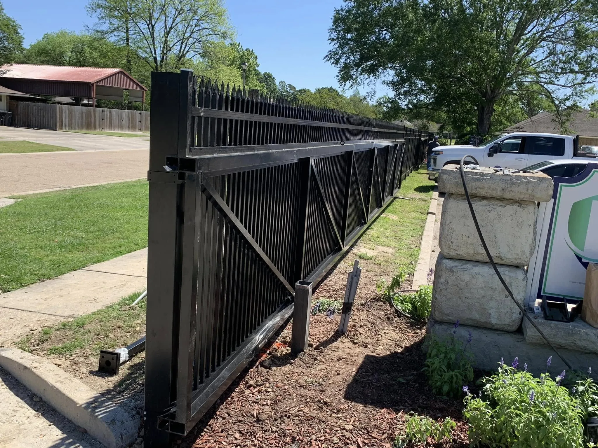 Large sliding gate system installed at a Baton Rouge property